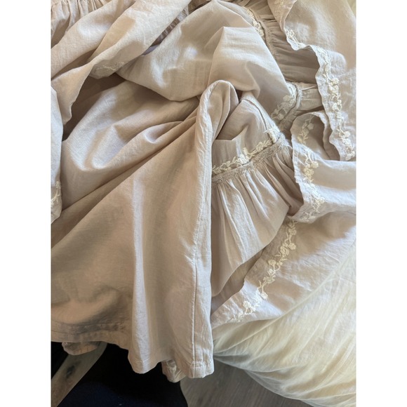 Lucky Brand Romantic Boho Cottagecore Embroidered Dress Size L Prairie Ruffle - Picture 10 of 12